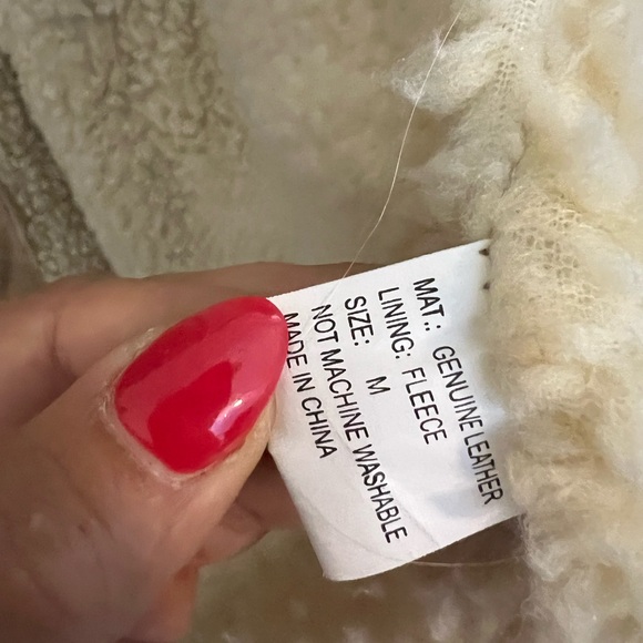 vintage patchwork leather shearling jacket, Suade 90s Scandinavian - Picture 5 of 6